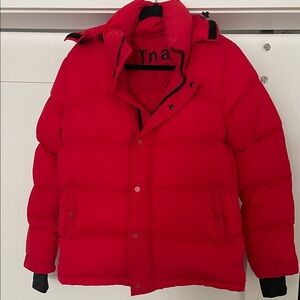 TNA Women's Red Super Puff Puffer Jacket